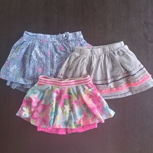 Carter's Lot of (3) Toddler Girl Skorts Sz 24 Mont